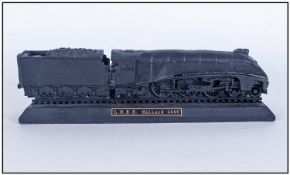A Coral Model Of A Train. L.N.E.R Mallard 4468, finely detailed, ticket to base states made with