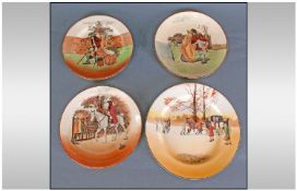 Royal Doulton Series Ware Plates, three 'Sir Roger De Coverley', D3418, comprising a pair without