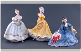 Royal Doulton Figures, 3 In Total. 1, Elyse, HN 2429, height 5.75 inches. 2, First Dance, HN 2803,