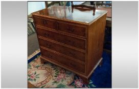 Edwardian Burr Yew Wood Chest of Drawers in the Edwardian Style, two short three long drawers,