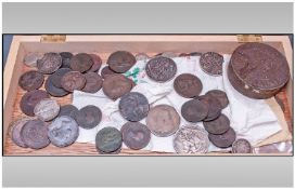 Box Containing small Collection of coins to include 1893/1896 Crowns Some Georgian Copper