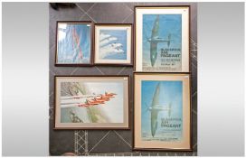 Red Arrows Interest. Collection Of Framed Prints. Some signed. Comprising 2 Red Arrows Posters "