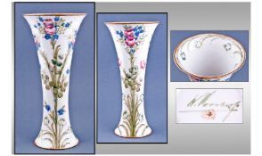 Moorcroft Macintyre Trumpet Shape Vase, Roses, Tulips and Forget-me-nots pattern, with a large