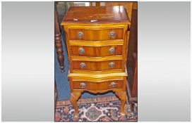 Small Chest Of Draws, Of Shaped Form, Four Draws Raised On Cabriole Legs, with Shell Motif. Height