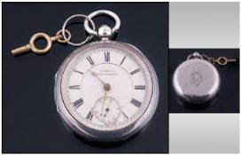 A Large Silver Pocket Watch By H.Samuel number 116708, Market St, Manchester. Silver marks for