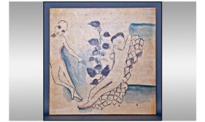 Contemporary Perhaps Japanese Watercolour on rice paper mounted on modern board.