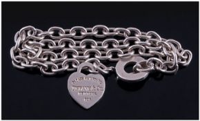 Heavy Silver Necklace, The Clasp Marked Tiffany.