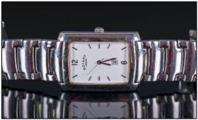Rotary Datejust Polished Steel Gents Wrist Watch. Reg 10841. P0.01842.