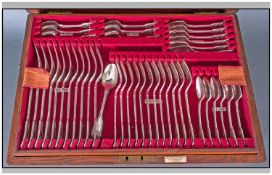 Alexander Clark Silversmiths 72 Piece Silver Plated Kings Pattern Cutlery Service. Complete with