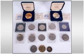 Collection Of Coins, comprising modern commemorative crown, American 1 dollar 1971, Winston