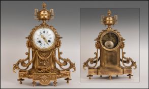 Samuel Marti Pari Gilt Bronze Mantle Clock, 8 day striking movement on a bell with outside count