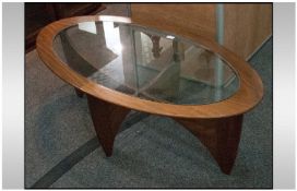 An Oak Contemporary Style G Plan Teak Glazed Top Coffee Table