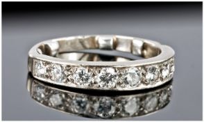 18ct White Gold Set 1/2 Eternity Diamond Ring. The diamonds of good colour and clarity. Est.