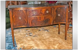 A Reproduction Mahogany Serpentine Fronted Georgian Style Sideboard. With a central drawer and