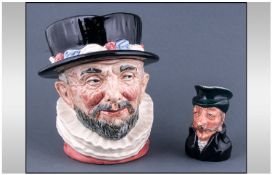 Royal Doulton "Beefeaters" Character Jug. Height 6.5 inches. Together with Kelsboro Ware "The