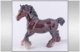 Beswick Cantering Shire Horse, Brown Gloss 1949-1989. Designer Arthur Gredington, 8.75 inches in