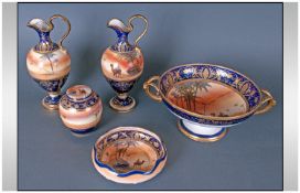 Noritake Fine Hand Painted Collection Of Ceramic Pieces, 5 In Total. All decorated in the desert