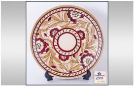 Charlotte Rhead Crown Ducal Tube Lined Charger. Tudor Rose Pattern 12.75 inch Diameter Excellent