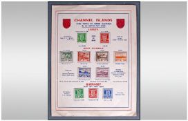 Presentation Page Of All The Wartime Stamps Issued In The Channel Islands, exceptional to find these