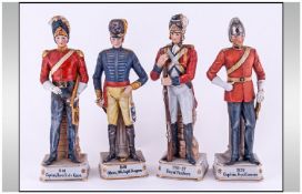 Fuji Ceramic Military Figures, 4 In Total. 1, 1792-1779 Royal Fusiliers. 2, 1844 Captain Scotch