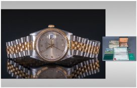 Rolex Oyster 18ct Gold And Stainless Steel Perpetual Date Just Gents Wristwatch, model number 62523,