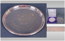A Ltd and Numbered Edition Sterling Silver Salver, Made to Commemorate the Centenary of the Birth of