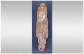 An Antique Carved Alabaster Calcite Ritual Vessel, probably from the Middle East area depicting a