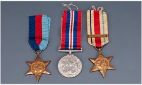 World War II Set of  3 Medals. 1/ 1939-45 Star - Battle of Britian. 2/ Africa Star. 3/ Campaign