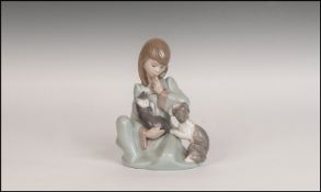 Lladro Figure Sleepy Kitten. Model number 5712. Issued 1990. Height 6.5 inches. Excellent