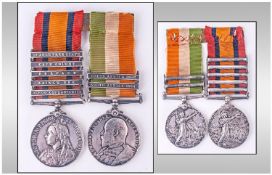 Queens South Africa Medal, with 5 clasps, Orange Free State, Cape Colony, Belfast, Laing's Nek,