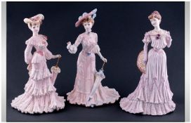 Coalport John Bromley Hand Numbered Limited Edition Figurines, 3 In Total. 1, Lady Alice, number