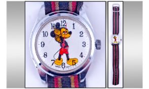 withdrawn
Mickey Mouse Steel Case Wrist Watch. AF condition.