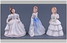 Royal Doulton Figures, 3 in total. 1. 'Julie' HN 2995, 4.75" in height, 2. 'Amanda' HN 3635, 4.75"