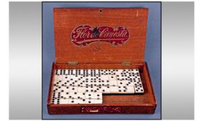 Demi Goronas Early Boxed Set Of Ivory And Ebony Dominoes. Good condition.