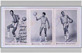Harlem Globetrotters Signed Photos, 3 In Total. General Lee                          Holman, Billy