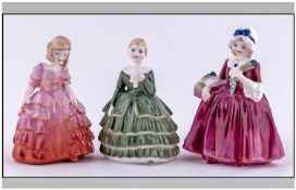 Royal Doulton Small Figures, 3 In Total. 1, Lavina, HN 1955, issued 1940-1979, height 5 inches. 2,
