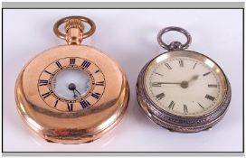 Gents Waltham Demi Hunter Pocketwatch, White Enamelled Dial With Roman Numerals And Subsidiary