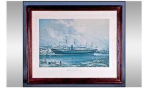 Framed Print SS Great Britain. 30 x 19 inches. Oak frame.