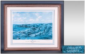 Donald M Shearer "Bruces Castle Turnberry Ailsa Course" Framed Limited Edition Print. Mounted and