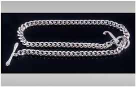 White Metal Designer Heavy Link Necklace. The clasp marked 925. Length 18 inches.