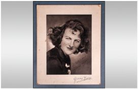 Gracie Fields Early Signed Large Photo Of A Young Gracie Fields. 9 x 7 inches.
