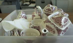 Enoch Wedgwood, Tunstall Ltd  'Royal Homes of Britain'. Part Teaset. Includes teapot, coffee pot,