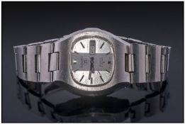 Gents Seiko Automatic Wristwatch, With Day/Date Aperture And Baton Numerals, Stainless Steel