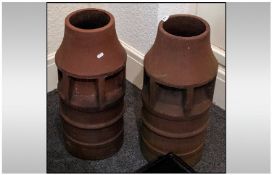 Pair of Terracotta Chimney Pots, 27 inches in height.