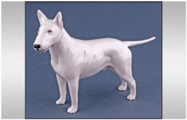 Beswick Dog Figure, Bull Terrier, white gloss "Romany Rhinestone" Model number 970. Height 5.5