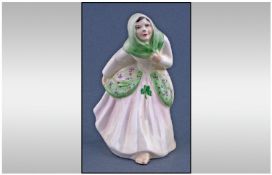 A Tuscan 1930's Hand Painted Pottery Figure By Plant. "Irish Colleen" Number 7089. Height 4