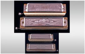 Two Chromonica Harmonicas comprising The Bandmaster De Luxe Chromatic and The Super Chromonica by