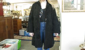 Persian Lamb Black Three Quarter Length Jacket, fully lined.