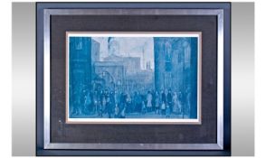 L.S Lowry Limited Edition Coloured Print. 640/850 series. Unsigned. 12 x 19 inches. Silver