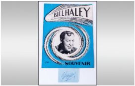 Bill Haley Pop Star Autograph On Page Plus Complete 1968 UK Tour Programme.